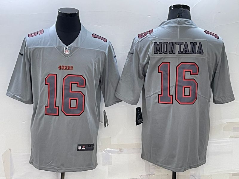 Men San Francisco 49ers #16 Montana Grey 2022 Nike Limited Vapor Untouchable NFL Jerseys